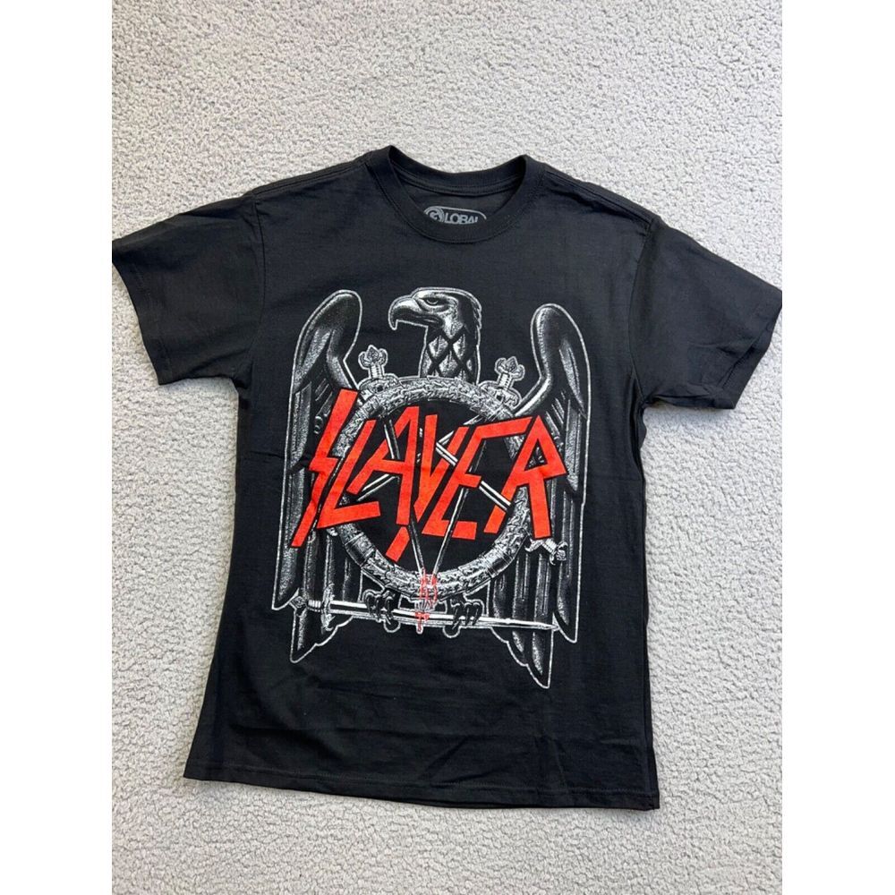 SLAYER Graphic Tee Eagle Global‎ Band Concert Music Shirt Unisex Sz Med Black